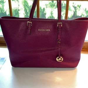 Michael Kors Tote Laptop Bag Purse Purple